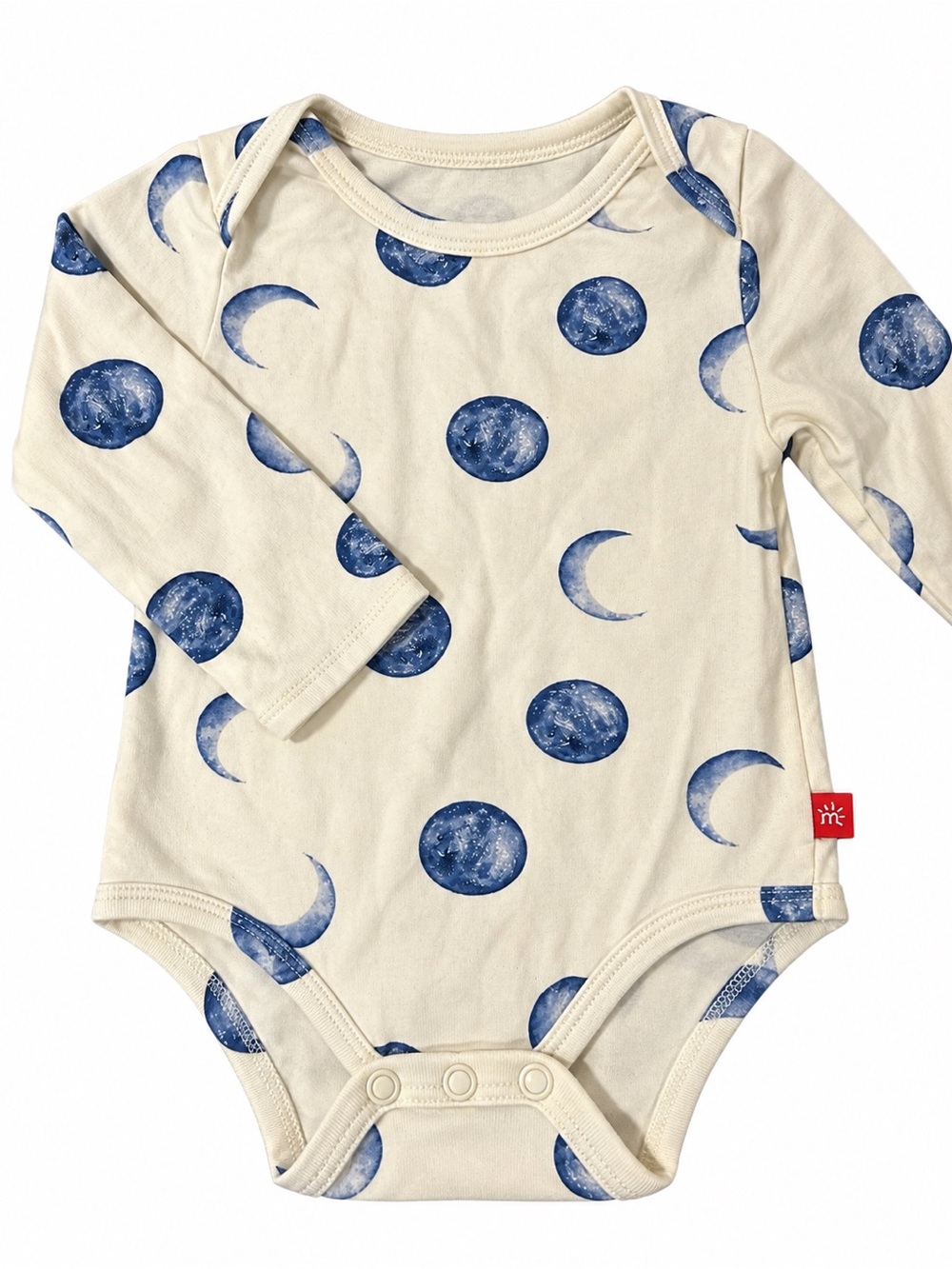 Magnetic Me Cream One-Piece with Blue Moon & Planet Print